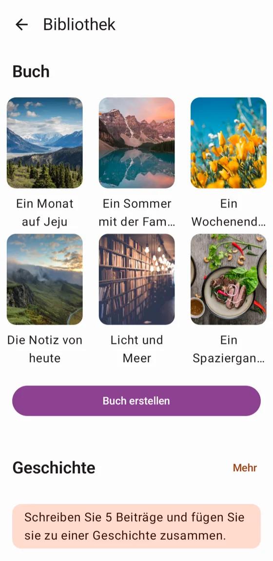 Bibliothek mit den von dir erstellten E-Books